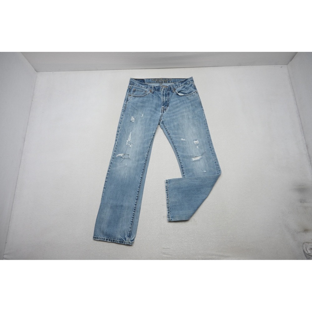 American Eagle Bootcut Jeans Mens 32x30 Light Wash Good‎ Destructed Low Rise